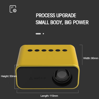 T500 1920x1080P 80 Lumens Portable Mini Home Theater LED HD Digital Projector With Remote Control & Adaptor(Yellow) - LED Projector by buy2fix | Online Shopping UK | buy2fix