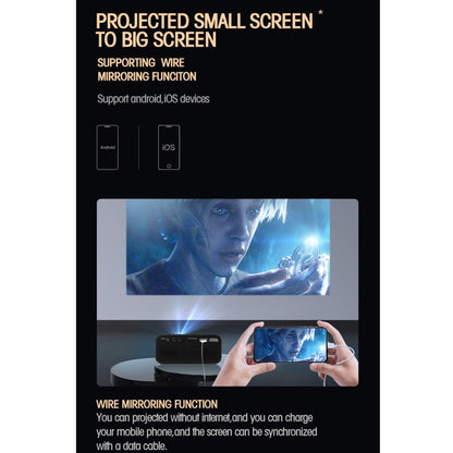 T500 1920x1080P 80 Lumens Portable Mini Home Theater LED HD Digital Projector With Remote Control & Adaptor(Yellow) - LED Projector by buy2fix | Online Shopping UK | buy2fix