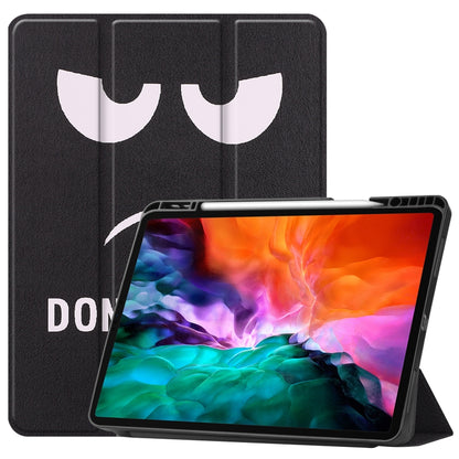 For iPad Pro 12.9 2022 / 2021 Colored Drawing Horizontal Flip TPU + PU Leather Tablet Case with Three-folding Holder & Sleep / Wake-up Function & Pen Slot(Big Eye ME) - iPad Pro 12.9 (2022/2021) Cases by buy2fix | Online Shopping UK | buy2fix