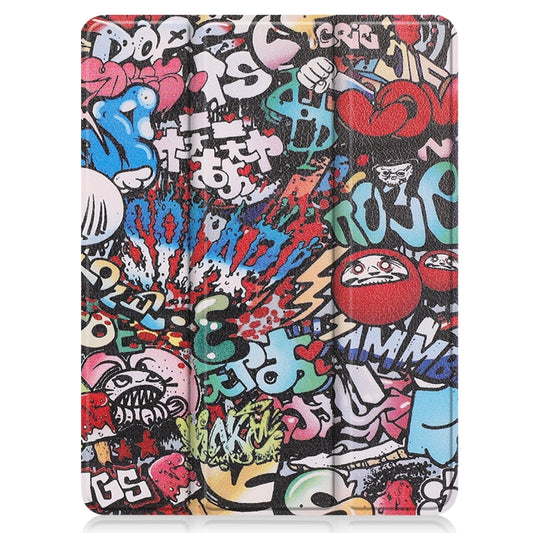 For iPad Pro 12.9 2022 / 2021 Colored Drawing Horizontal Flip TPU + PU Leather Tablet Case with Three-folding Holder & Sleep / Wake-up Function & Pen Slot(Graffiti) - iPad Pro 12.9 (2022/2021) Cases by buy2fix | Online Shopping UK | buy2fix