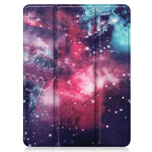 For iPad Pro 12.9 2022 / 2021 Colored Drawing Horizontal Flip TPU + PU Leather Tablet Case with Three-folding Holder & Sleep / Wake-up Function & Pen Slot(Milky Way) - iPad Pro 12.9 (2022/2021) Cases by buy2fix | Online Shopping UK | buy2fix