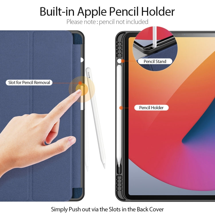 For iPad Pro 12.9 2022 / 2021 / 2020 DUX DUCIS Domo Series Horizontal Flip Magnetic TPU + PU Leather Tablet Case with Three-folding Holder & Pen Slot & Sleep / Wake-up Function(Blue) - iPad Pro 12.9 (2022/2021) Cases by DUX DUCIS | Online Shopping UK | buy2fix