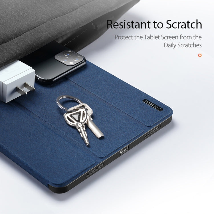 For iPad Pro 12.9 2022 / 2021 / 2020 DUX DUCIS Domo Series Horizontal Flip Magnetic TPU + PU Leather Tablet Case with Three-folding Holder & Pen Slot & Sleep / Wake-up Function(Blue) - iPad Pro 12.9 (2022/2021) Cases by DUX DUCIS | Online Shopping UK | buy2fix