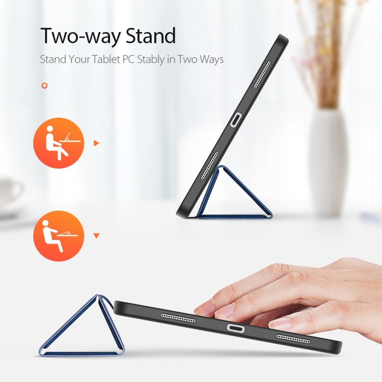 For iPad Pro 12.9 2022 / 2021 / 2020 DUX DUCIS Domo Series Horizontal Flip Magnetic TPU + PU Leather Tablet Case with Three-folding Holder & Pen Slot & Sleep / Wake-up Function(Blue) - iPad Pro 12.9 (2022/2021) Cases by DUX DUCIS | Online Shopping UK | buy2fix