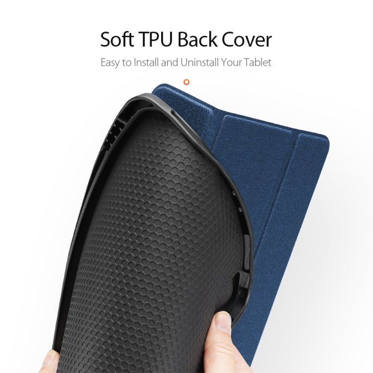For iPad Pro 12.9 2022 / 2021 / 2020 DUX DUCIS Domo Series Horizontal Flip Magnetic TPU + PU Leather Tablet Case with Three-folding Holder & Pen Slot & Sleep / Wake-up Function(Blue) - iPad Pro 12.9 (2022/2021) Cases by DUX DUCIS | Online Shopping UK | buy2fix