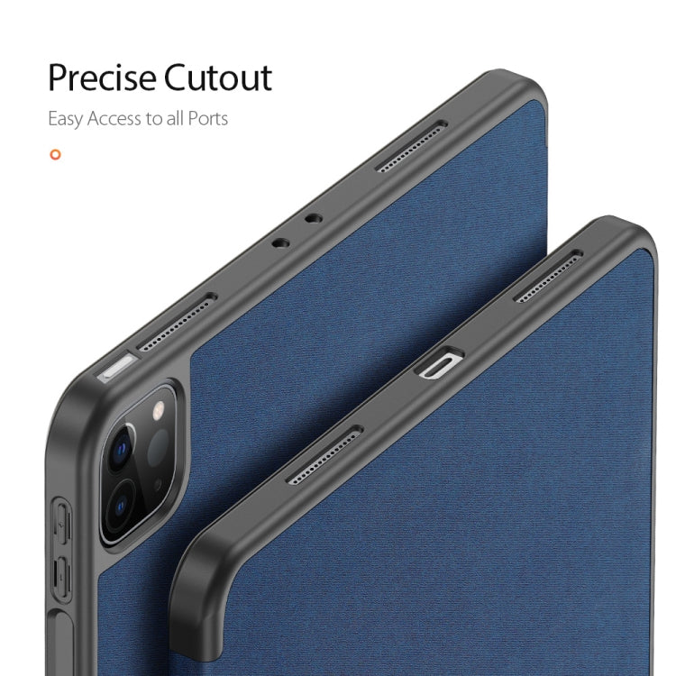 For iPad Pro 12.9 2022 / 2021 / 2020 DUX DUCIS Domo Series Horizontal Flip Magnetic TPU + PU Leather Tablet Case with Three-folding Holder & Pen Slot & Sleep / Wake-up Function(Blue) - iPad Pro 12.9 (2022/2021) Cases by DUX DUCIS | Online Shopping UK | buy2fix