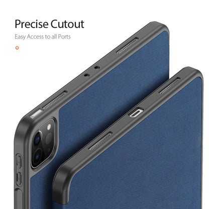 For iPad Pro 12.9 2022 / 2021 / 2020 DUX DUCIS Domo Series Horizontal Flip Magnetic TPU + PU Leather Tablet Case with Three-folding Holder & Pen Slot & Sleep / Wake-up Function(Blue) - iPad Pro 12.9 (2022/2021) Cases by DUX DUCIS | Online Shopping UK | buy2fix
