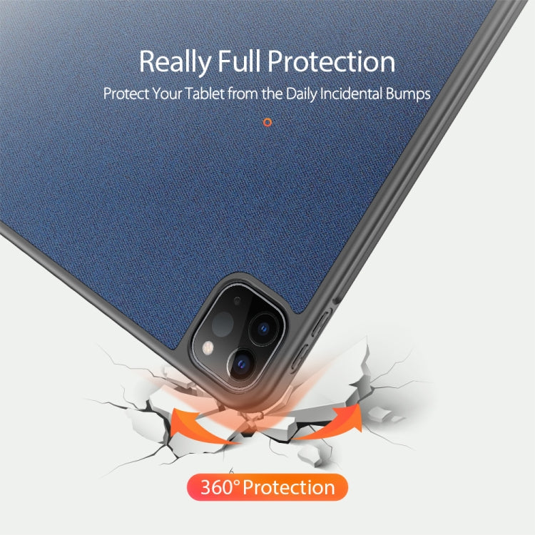 For iPad Pro 12.9 2022 / 2021 / 2020 DUX DUCIS Domo Series Horizontal Flip Magnetic TPU + PU Leather Tablet Case with Three-folding Holder & Pen Slot & Sleep / Wake-up Function(Blue) - iPad Pro 12.9 (2022/2021) Cases by DUX DUCIS | Online Shopping UK | buy2fix