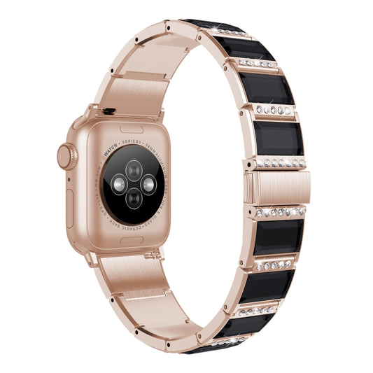 XingYao Series Two-tone Steel Watch Band For Apple Watch Series 9&8&7 41mm / SE 3&SE 2&6&SE&5&4 40mm / 3&2&1 38mm(Gold+Black) by buy2fix