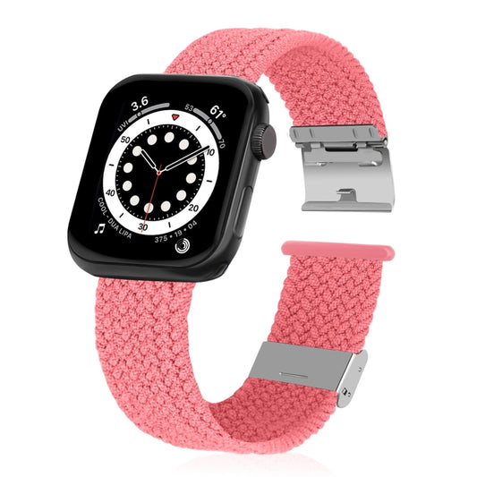 Braided + Stainless Steel Watch Band For Apple Watch Series 7 41mm / 6 & SE & 5 & 4 40mm / 3 & 2 & 1 38mm(Pink) by buy2fix