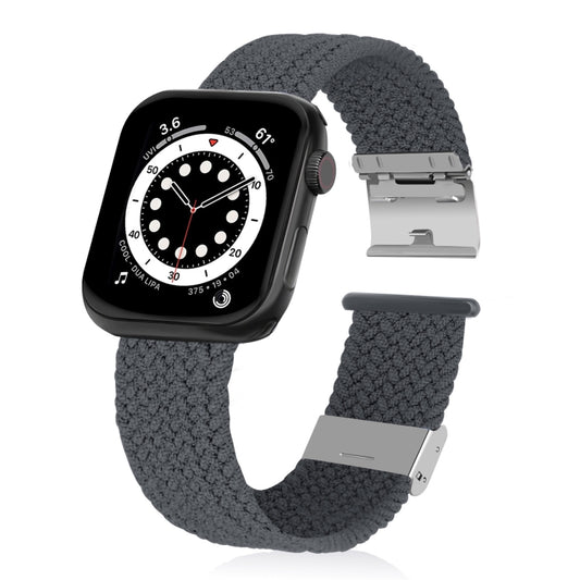 Braided + Stainless Steel Watch Band For Apple Watch Series 7 41mm / 6 & SE & 5 & 4 40mm / 3 & 2 & 1 38mm(Gray) by buy2fix