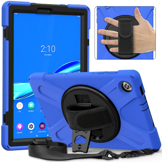 For Lenovo Tab M10 HD 2nd Gen TB-X306X Shockproof Colorful Silicone + PC Protective Case with Holder & Hand Grip Strap & Shoulder Strap(Blue) - Lenovo by buy2fix | Online Shopping UK | buy2fix