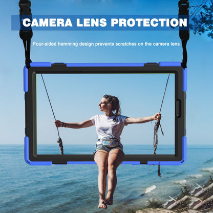 For Lenovo Tab M10 HD 2nd Gen TB-X306X Shockproof Colorful Silicone + PC Protective Case with Holder & Hand Grip Strap & Shoulder Strap(Blue) - Lenovo by buy2fix | Online Shopping UK | buy2fix