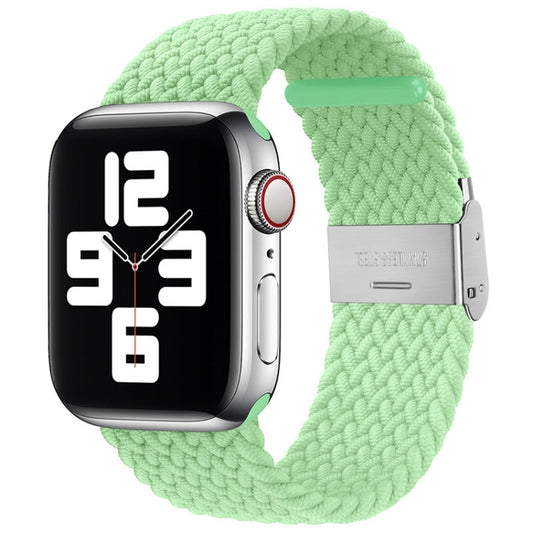 Braided + Stainless Steel Watch Band For Apple Watch Ultra 49mm&Watch Ultra 2 49mm / Series 9&8&7 45mm / SE 3&SE 2&6&SE&5&4 44mm / 3&2&1 42mm(Pistachio Color) by buy2fix