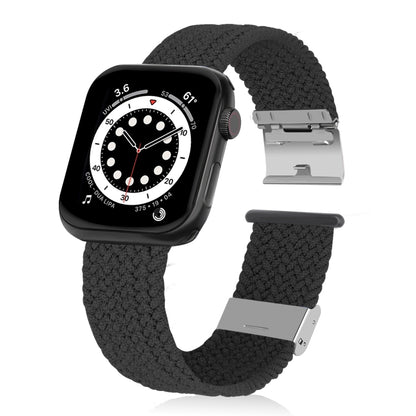 Braided + Stainless Steel Watch Band For Apple Watch Series 7 45mm / 6 & SE & 5 & 4 44mm / 3 & 2 & 1 42mm(Black) by buy2fix