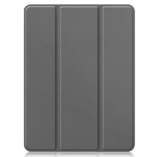 For iPad Pro 12.9 2022 / 2021 Horizontal Flip Honeycomb TPU + PU Leather Tablet Case with Three-folding Holder & Sleep / Wake-up Function & Pen Slot(Grey) - iPad Pro 12.9 (2022/2021) Cases by buy2fix | Online Shopping UK | buy2fix