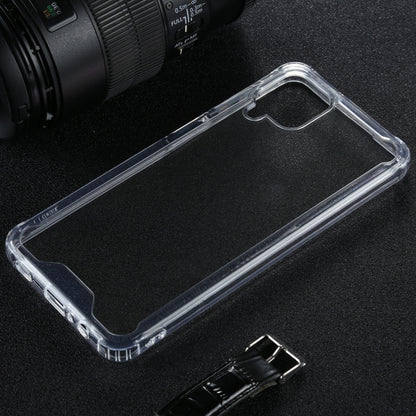 For Samsung Galaxy A12 Four-corner Shockproof Transparent TPU + PC Protective Case by buy2fix
