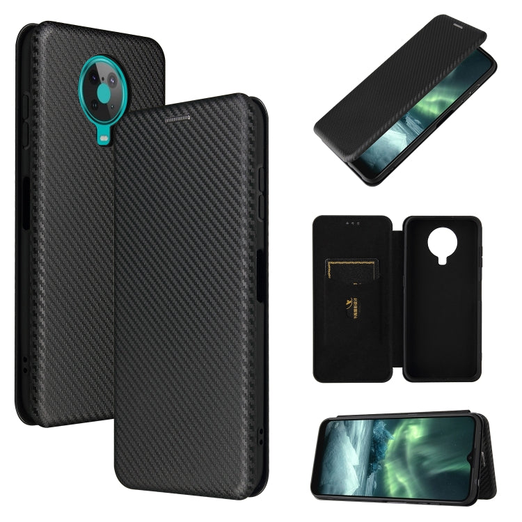 For Nokia 6.3 Carbon Fiber Texture Horizontal Flip TPU + PC + PU Leather Case with Card Slot(Black) by buy2fix