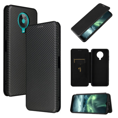 For Nokia 6.3 Carbon Fiber Texture Horizontal Flip TPU + PC + PU Leather Case with Card Slot(Black) by buy2fix