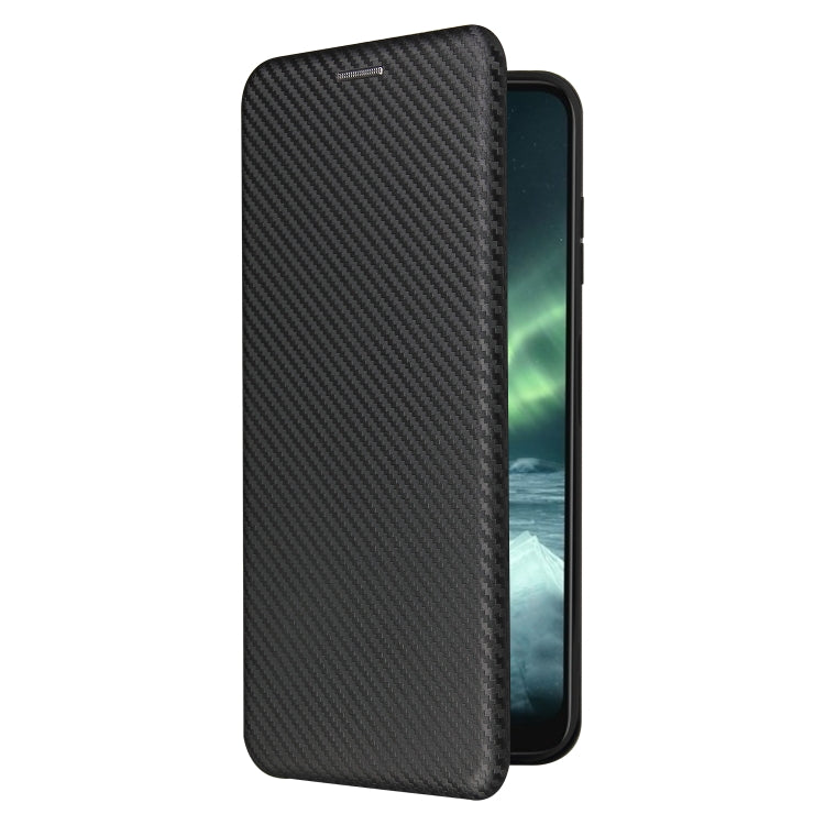 For Nokia 6.3 Carbon Fiber Texture Horizontal Flip TPU + PC + PU Leather Case with Card Slot(Black) by buy2fix