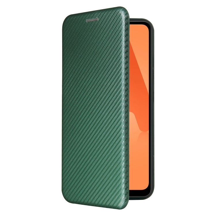 For Samsung Galaxy A32 4G Carbon Fiber Texture Horizontal Flip TPU + PC + PU Leather Case with Card Slot(Green) by buy2fix