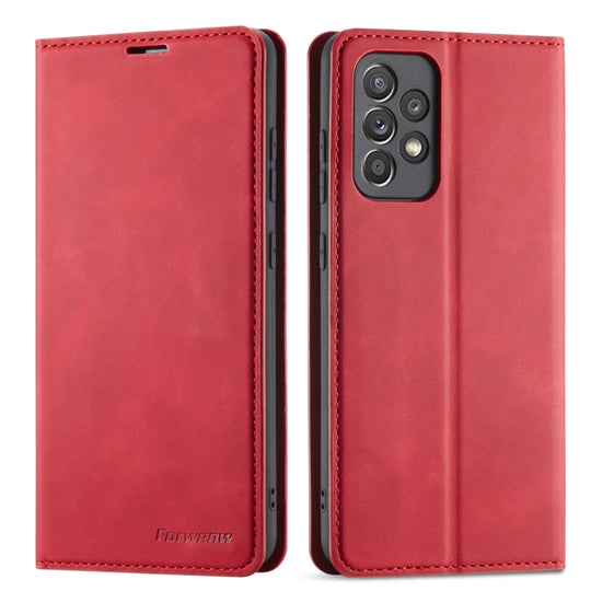 For Samsung Galaxy A52 5G / 4G Forwenw Dream Series Oil Edge Strong Magnetism Horizontal Flip Leather Case with Holder & Card Slots & Wallet & Photo Frame(Red)