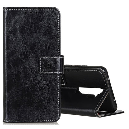 For OPPO A9 (2020) Retro Crazy Horse Texture Horizontal Flip Leather Case with Holder & Card Slots & Photo Frame & Wallet(Black) - OPPO Cases by buy2fix | Online Shopping UK | buy2fix