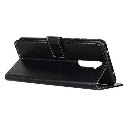 For OPPO A9 (2020) Retro Crazy Horse Texture Horizontal Flip Leather Case with Holder & Card Slots & Photo Frame & Wallet(Black) - OPPO Cases by buy2fix | Online Shopping UK | buy2fix