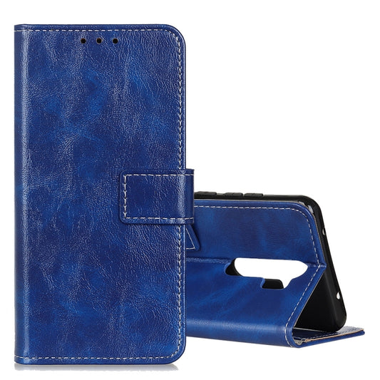 For OPPO A9 (2020) Retro Crazy Horse Texture Horizontal Flip Leather Case with Holder & Card Slots & Photo Frame & Wallet(Blue) - OPPO Cases by buy2fix | Online Shopping UK | buy2fix