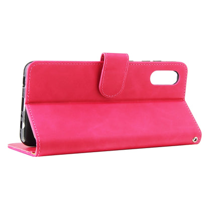 For Samsung Galaxy A02 / M02 Solid Color Skin Feel Magnetic Buckle Horizontal Flip Calf Texture PU Leather Case with Holder & Card Slots & Wallet(Rose Red) by buy2fix