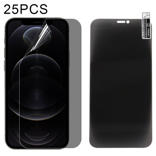 For iPhone 12 25pcs 0.1mm 2.5D Full Cover Anti-spy Screen Protector Explosion-proof Hydrogel Film - iPhone 12 / 12 Pro Tempered Glass by buy2fix | Online Shopping UK | buy2fix