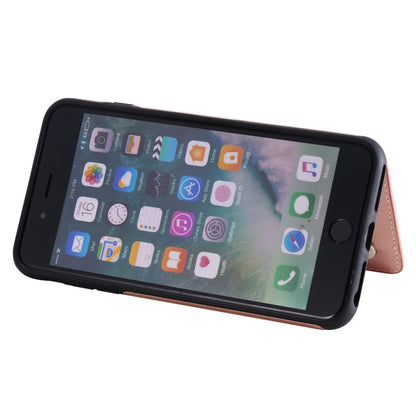 Flower Embossing Pattern Shockproof Protective Case with Holder & Card Slots & Photo Frame For iPhone 8 Plus / 7 Plus(Rose Gold) - More iPhone Cases by buy2fix | Online Shopping UK | buy2fix