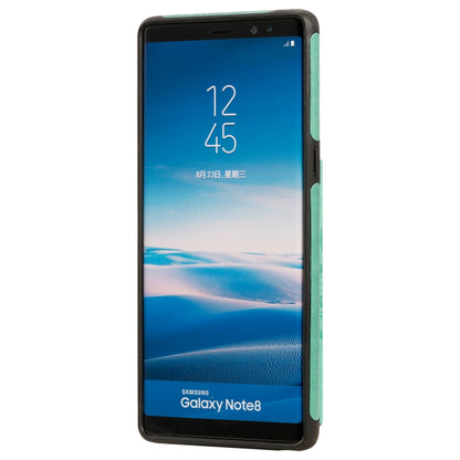 For Samsung Galaxy Note 8 Flower Embossing Pattern Shockproof Protective Case with Holder & Card Slots & Photo Frame(Green) by buy2fix