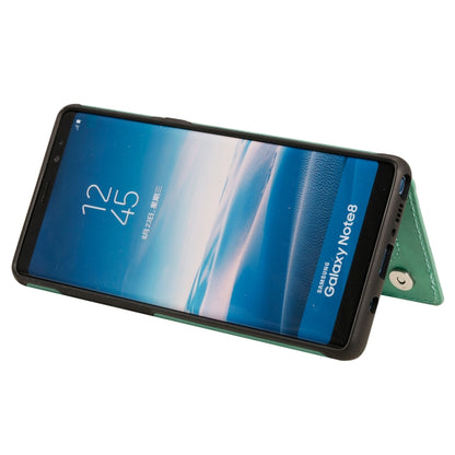 For Samsung Galaxy Note 8 Flower Embossing Pattern Shockproof Protective Case with Holder & Card Slots & Photo Frame(Green) by buy2fix