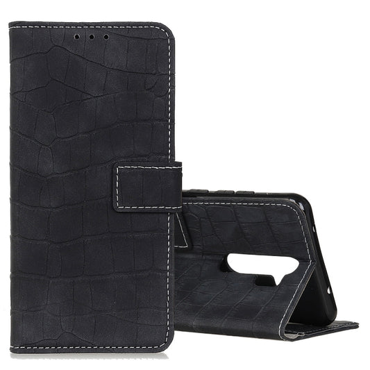 For OPPO A9 (2020) Crocodile Texture Horizontal Flip Leather Case with Holder & Wallet & Card Slots & Photo Frame(Black) - OPPO Cases by buy2fix | Online Shopping UK | buy2fix