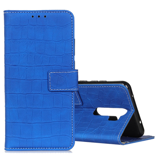 For OPPO A9 (2020) Crocodile Texture Horizontal Flip Leather Case with Holder & Wallet & Card Slots & Photo Frame(Blue) - OPPO Cases by buy2fix | Online Shopping UK | buy2fix