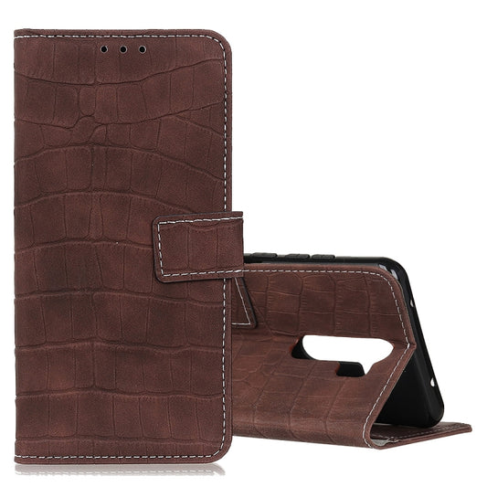 For OPPO A9 (2020) Crocodile Texture Horizontal Flip Leather Case with Holder & Wallet & Card Slots & Photo Frame(Brown) - OPPO Cases by buy2fix | Online Shopping UK | buy2fix