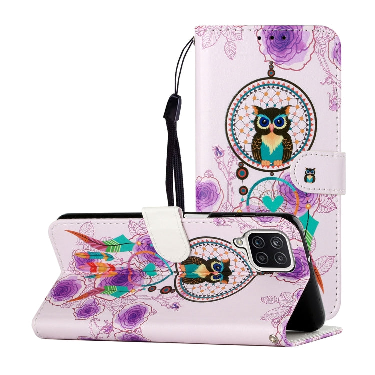 For Samsung Galaxy A12 Oil Embossed Coloured Drawing Pattern Horizontal Flip PU Leather Case with Holder & Card Slots & Wallet(Owl Wind Chimes) by buy2fix