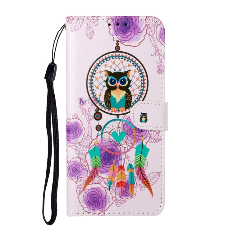 For Samsung Galaxy A12 Oil Embossed Coloured Drawing Pattern Horizontal Flip PU Leather Case with Holder & Card Slots & Wallet(Owl Wind Chimes) by buy2fix