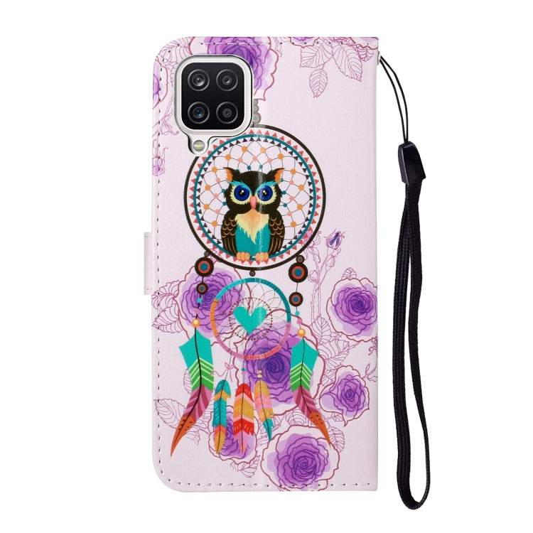 For Samsung Galaxy A12 Oil Embossed Coloured Drawing Pattern Horizontal Flip PU Leather Case with Holder & Card Slots & Wallet(Owl Wind Chimes) by buy2fix