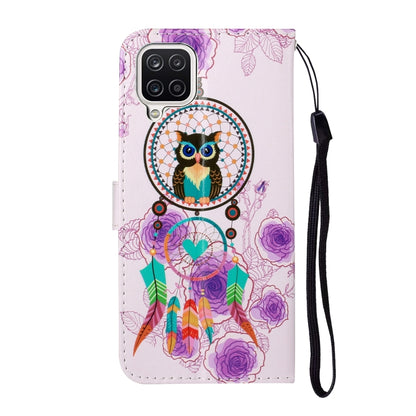 For Samsung Galaxy A12 Oil Embossed Coloured Drawing Pattern Horizontal Flip PU Leather Case with Holder & Card Slots & Wallet(Owl Wind Chimes) by buy2fix