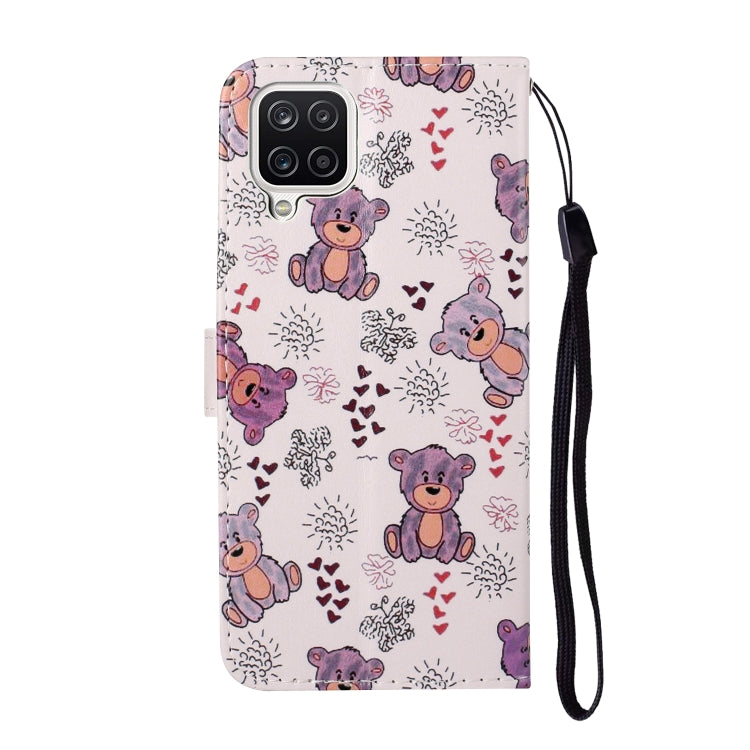 For Samsung Galaxy A12 Oil Embossed Coloured Drawing Pattern Horizontal Flip PU Leather Case with Holder & Card Slots & Wallet(Little Bear) by buy2fix