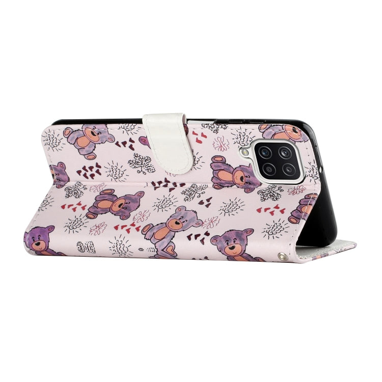 For Samsung Galaxy A12 Oil Embossed Coloured Drawing Pattern Horizontal Flip PU Leather Case with Holder & Card Slots & Wallet(Little Bear) by buy2fix
