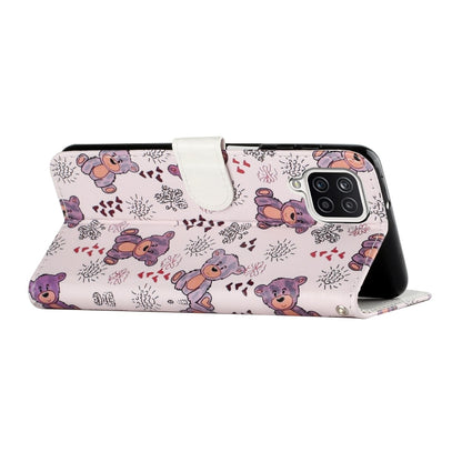 For Samsung Galaxy A12 Oil Embossed Coloured Drawing Pattern Horizontal Flip PU Leather Case with Holder & Card Slots & Wallet(Little Bear) by buy2fix