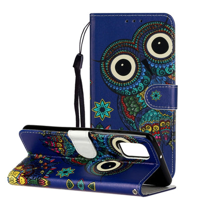 For Samsung Galaxy A52 5G / 4G Oil Embossed Coloured Drawing Pattern Horizontal Flip PU Leather Case with Holder & Card Slots & Wallet(Blue Owl) by buy2fix