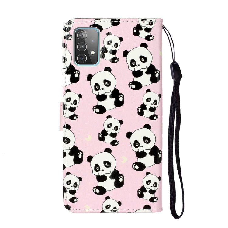 For Samsung Galaxy A52 5G / 4G Oil Embossed Coloured Drawing Pattern Horizontal Flip PU Leather Case with Holder & Card Slots & Wallet(Pandas) by buy2fix