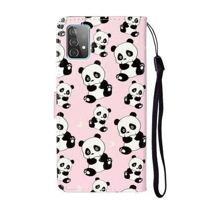 For Samsung Galaxy A52 5G / 4G Oil Embossed Coloured Drawing Pattern Horizontal Flip PU Leather Case with Holder & Card Slots & Wallet(Pandas) by buy2fix