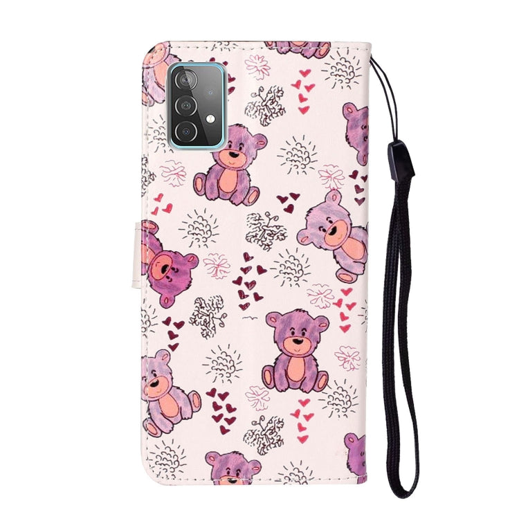 For Samsung Galaxy A52 5G / 4G Oil Embossed Coloured Drawing Pattern Horizontal Flip PU Leather Case with Holder & Card Slots & Wallet(Little Bear) by buy2fix