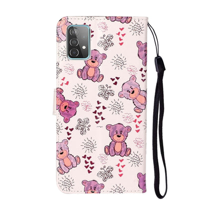 For Samsung Galaxy A52 5G / 4G Oil Embossed Coloured Drawing Pattern Horizontal Flip PU Leather Case with Holder & Card Slots & Wallet(Little Bear) by buy2fix