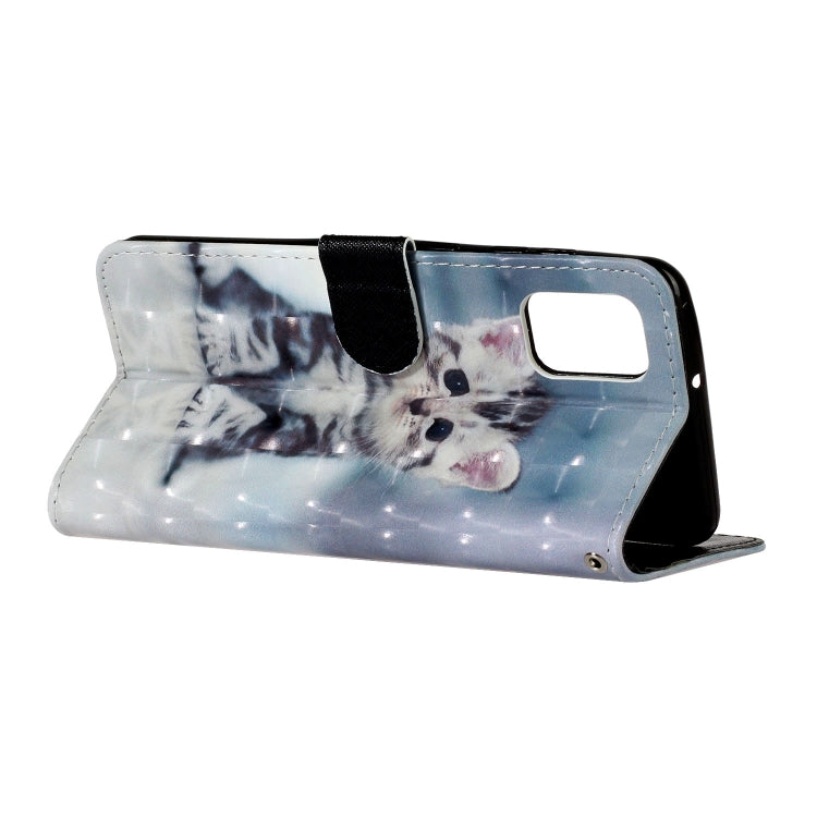 For Samsung Galaxy A52 5G / 4G 3D Pattern Horizontal Flip PU Leather Case with Holder & Card Slots & Wallet(Cat) by buy2fix